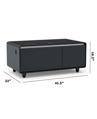 Modern Smart Coffee Table with Fridge, Bluetooth, Wireless Charging