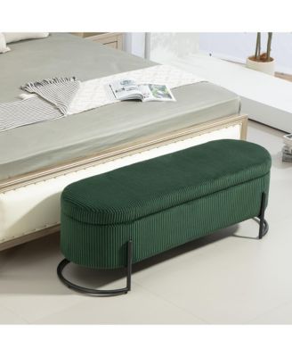 Streamdale Emerald Upholstered Storage Ottoman Bench