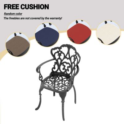 (Cushions In Random Colors)7-Piece Set Of Cast Aluminum Patio Furniture With Cushions