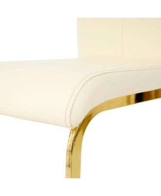 Modern PU dining chair Living room chair Upholstered chair, gold metal chair leg design, kitchen, living room, bedroom, dining room side chair (Set of 2)