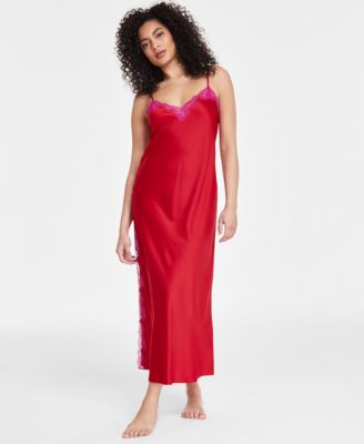 I.N.C. International Concepts - Women's Lace-Trim Satin Nightgown