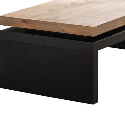 Wood 2-Tier Living Room Coffee Table