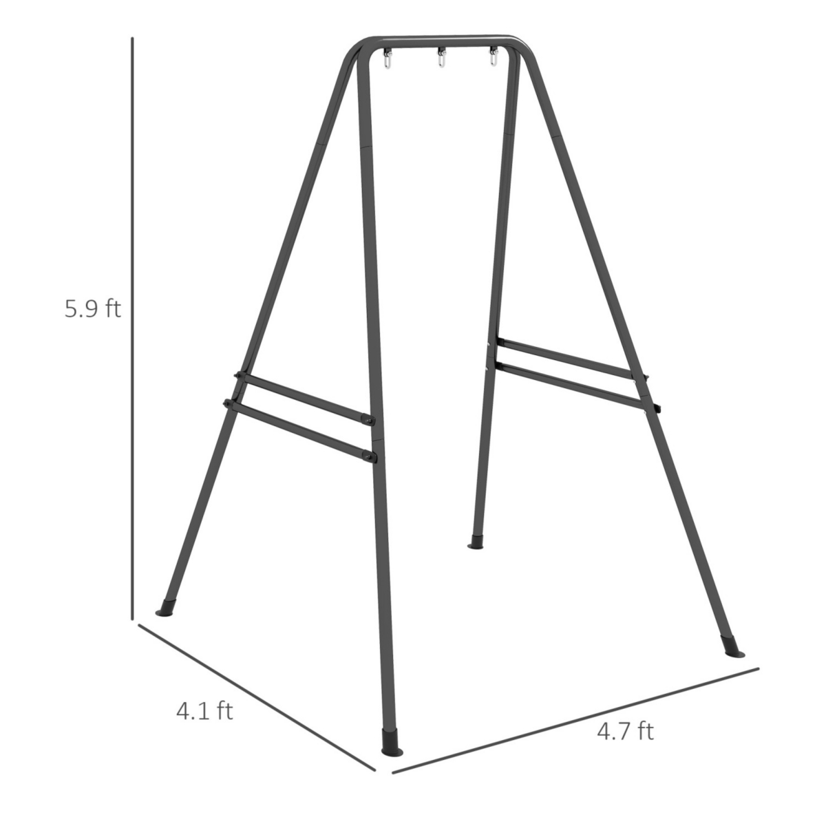 Streamdale Furniture A-Shaped Hammock Chair Stand, Heavy Duty Swing Stand for Indoor & Outdoor Use, Max 330 lbs.,- Black