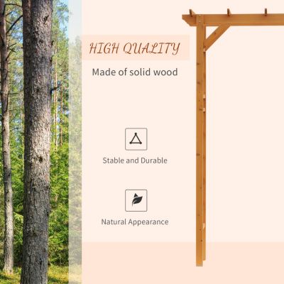 85" Wooden Garden Arbor for Wedding and Ceremony, Outdoor Garden Arch Trellis for Climbing Vines - Orange