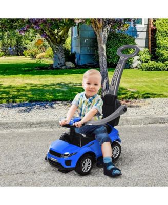 2 In 1 Push Cars for Toddlers Kid Ride on Push Car Stroller Sliding Car with Horn Music Light Function Secure Bar Ride on Toy for Boy Girl 1-3 Years Old Blue