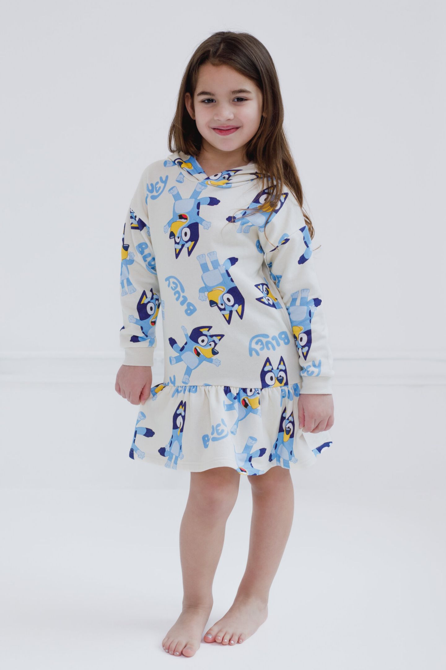 Платье Bluey Fleece Dress для девочек-малышей, цвет: Белый — фото 3