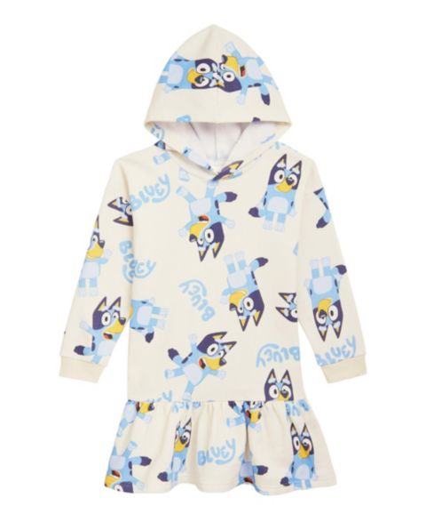 Платье Bluey Fleece Hooded для девочек-малышей, цвет: Слоновая кость