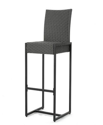 Elegant Outdoor Wicker Barstools With Durable Iron Frame