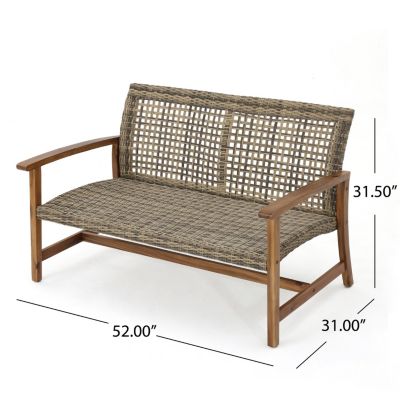 Streamdale Hampton Wood + Wicker Loveseat