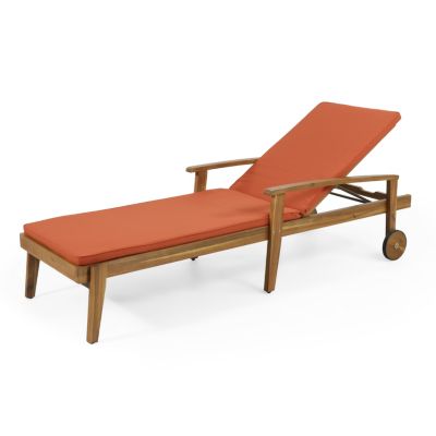 Streamdale Acacia Wood Chaise Lounge with Adjustable Cushions