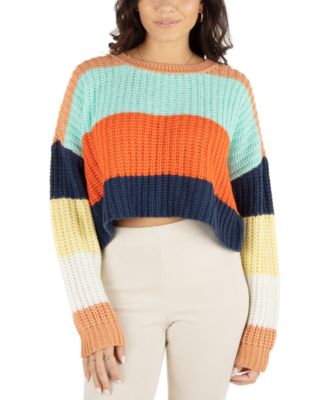 Hurley - Juniors' Colorblocked Cropped Ribbed Sweater
