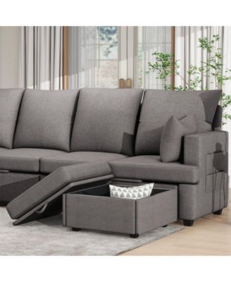 Modern L shape Modular Sofa, 5 Seat Chenile sectional Couch Set with 2 pilows lncluded, freely CombinableIndoor Funiture for Living Room, Apartment, Office, 3 Colors