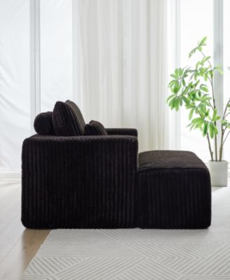 Corduroy Sponge Lounge Chair with Footrest