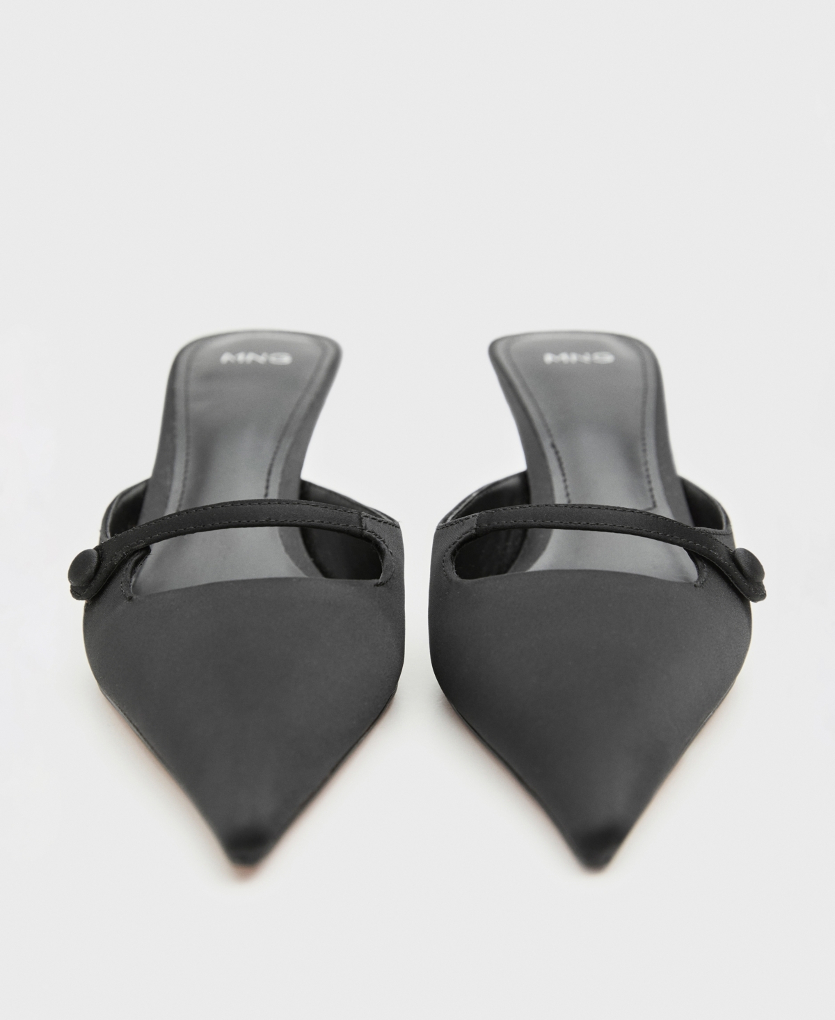 Mango Women's Satin Kitten Heel Shoes In Black