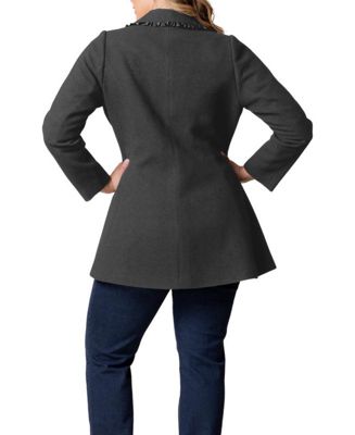 Plus Size Juliette Satin Trim Coat