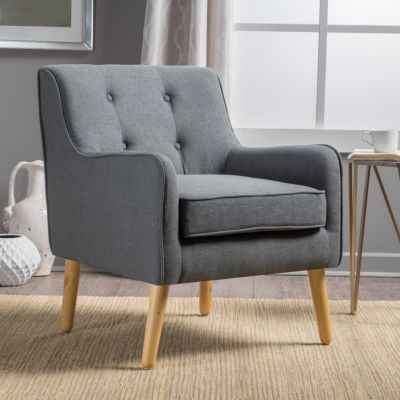 Mid-Century Modern Tufted Arm Chair With Retro Legs