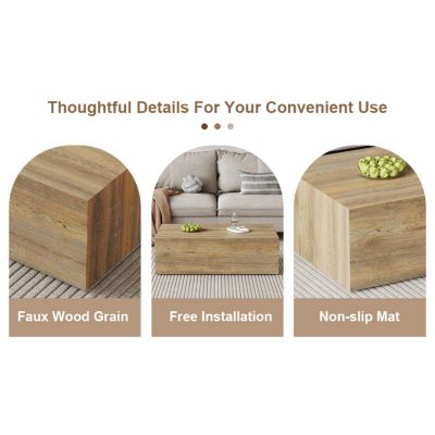 Modern MDF Coffee Table with Light Wood Accents