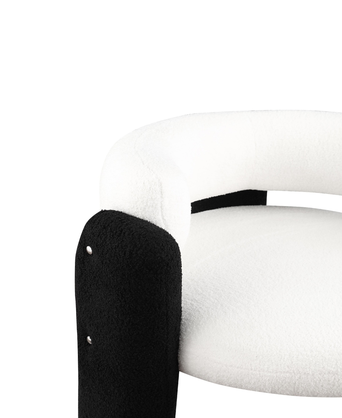 Streamdale Furniture Stylish Barrel Accent Chair: Curved Arms, Waterfall Seat, Hollow Backrest