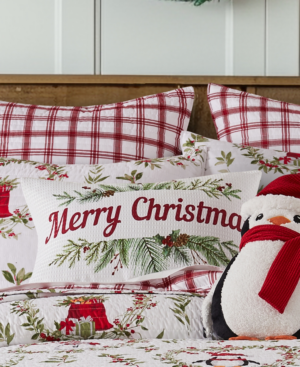 Levtex Merry Bright Pine Plaid Printed Decorative Pillow, 12" X 20" In Multi Color