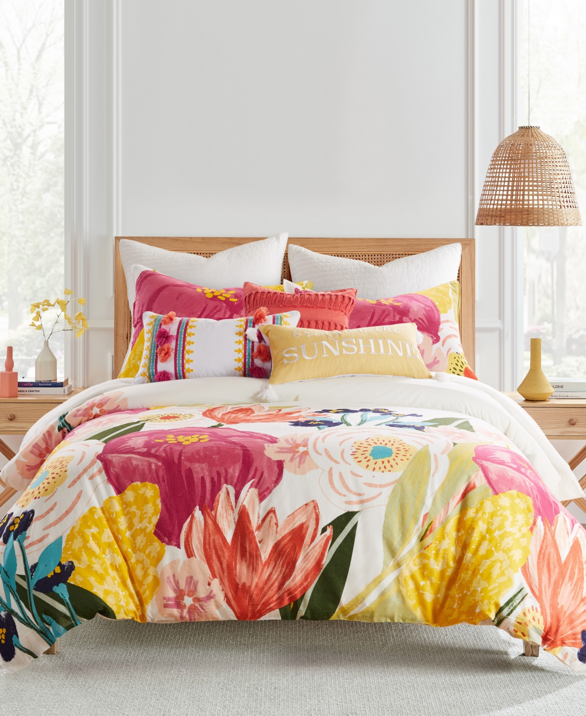 Levtex Grandiflora Embroidered Decorative Pillow, 12" X 24" In Multi Color