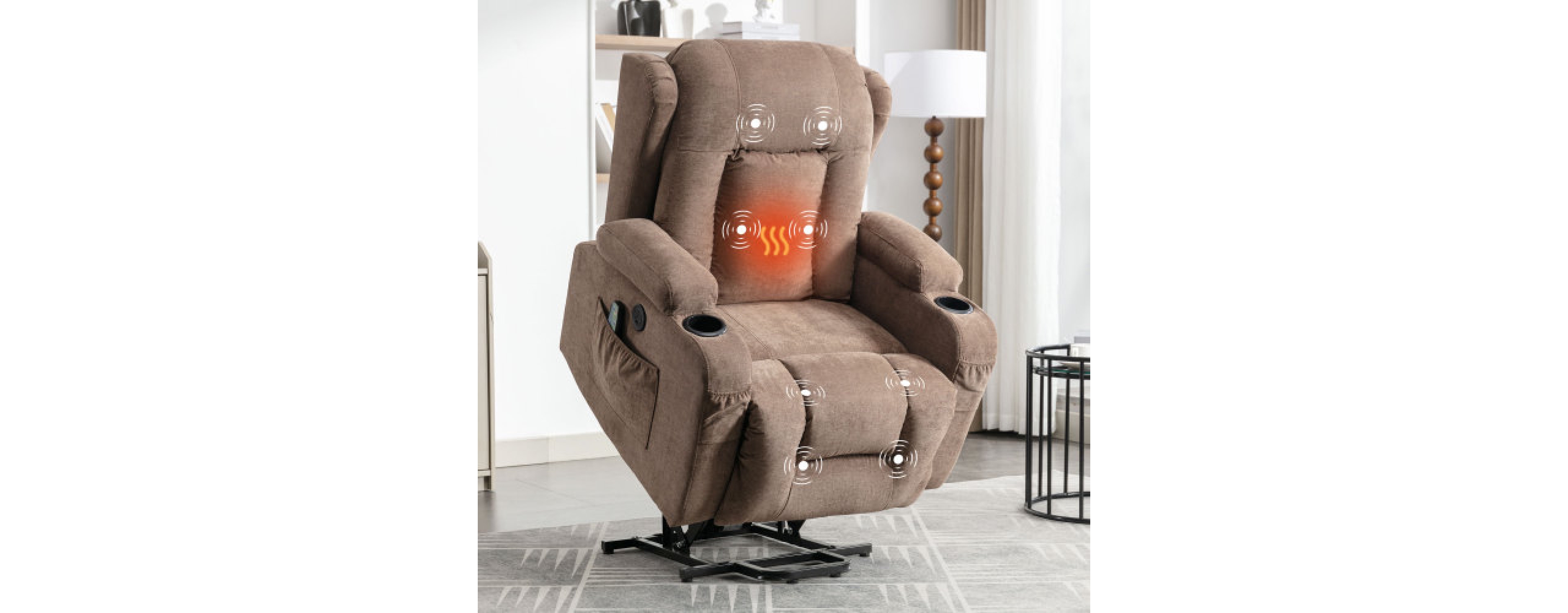 Simplie Fun Power Lift Recliner Chair Recliners for Elderly with Heat and Massage Recliner Chair for Living Room with Infinite Position and Side Pocke