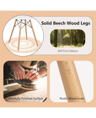 31.5" Round Dining Table Kitchen Table White Dining Table with White MDF desktop and Solid wood legs .Modern Style Coffee Table Leisure Dining Room Round Table for Kitchen Living Room