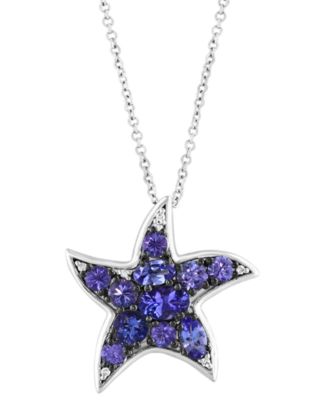 EFFY Collection - Tanzanite (2-1/20 ct. t.w.) & Diamond Accent Starfish 18" Pendant Necklace in Sterling Silver