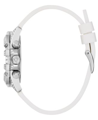 Women's Multi-Function White Leather/Silicone Watch 39mm