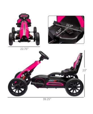 12V Electric Go Kart for Kids, Outdoor Ride-On Toy with Forward Backward Drive & Adjustable Speed, Gift for Child 3-8 Years Old, Pink
