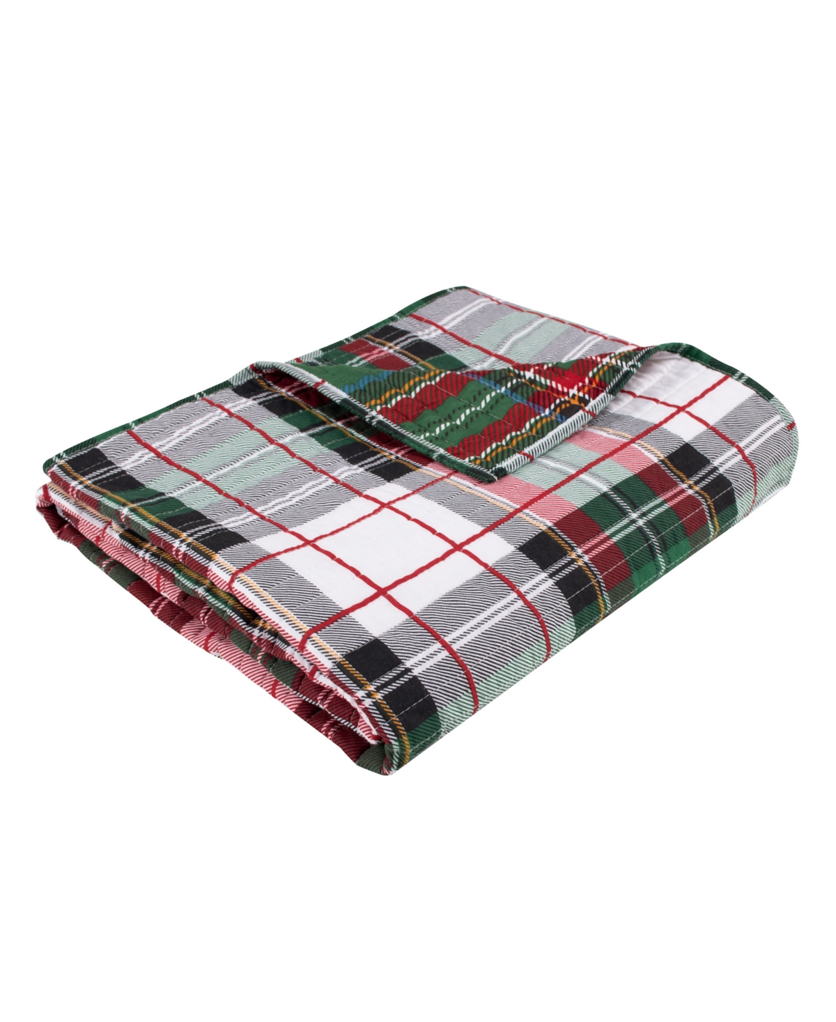 Levtex Spencer Plaid Reversible Quilted Throw, 50" X 60" In Green