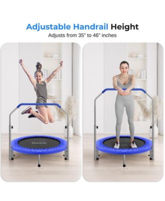 Sports Jumping Fitness Trampoline With Adjustable Handrail
