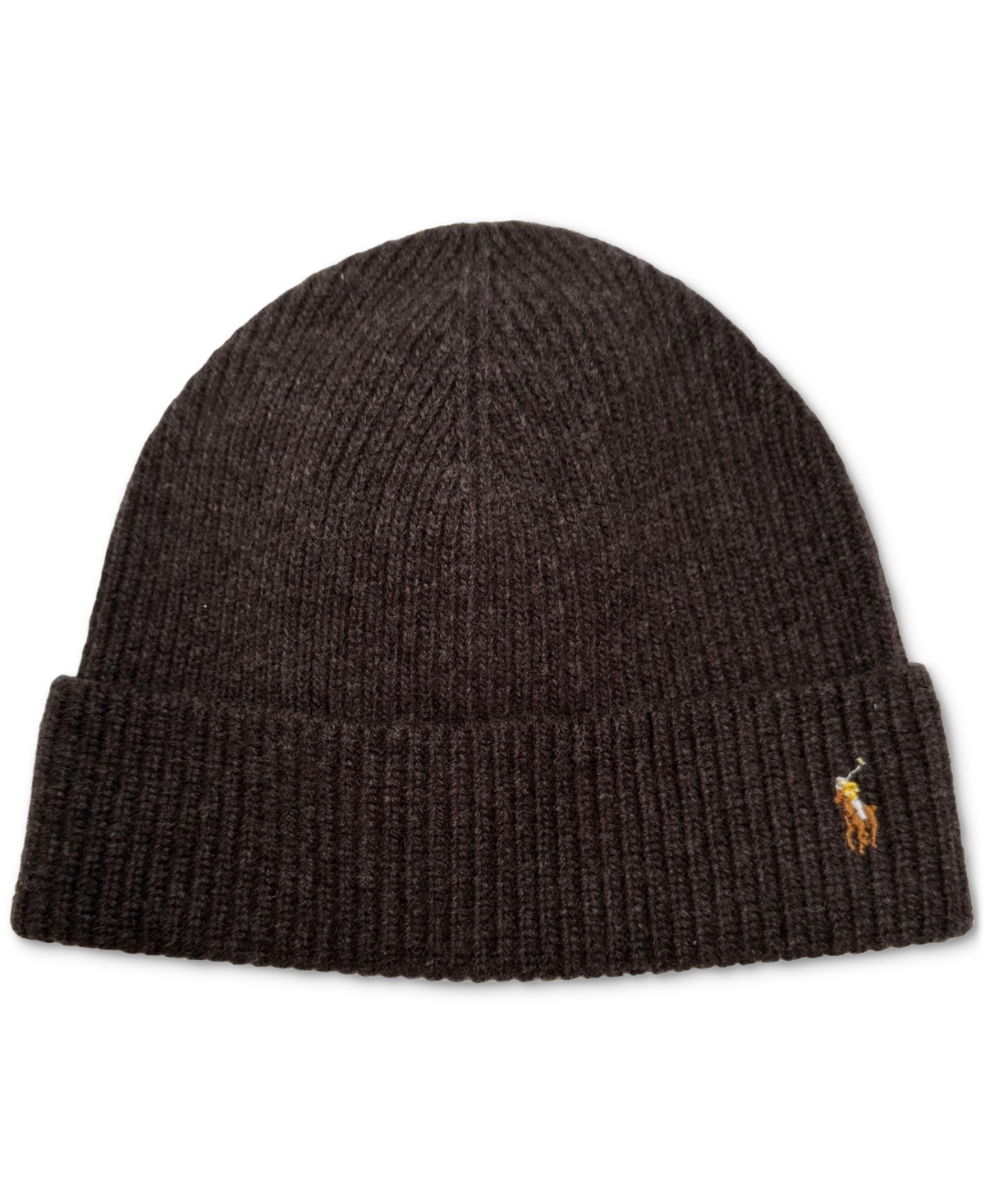 Polo Ralph Lauren Signature Pony Wool-blend Beanie In Dark Brown