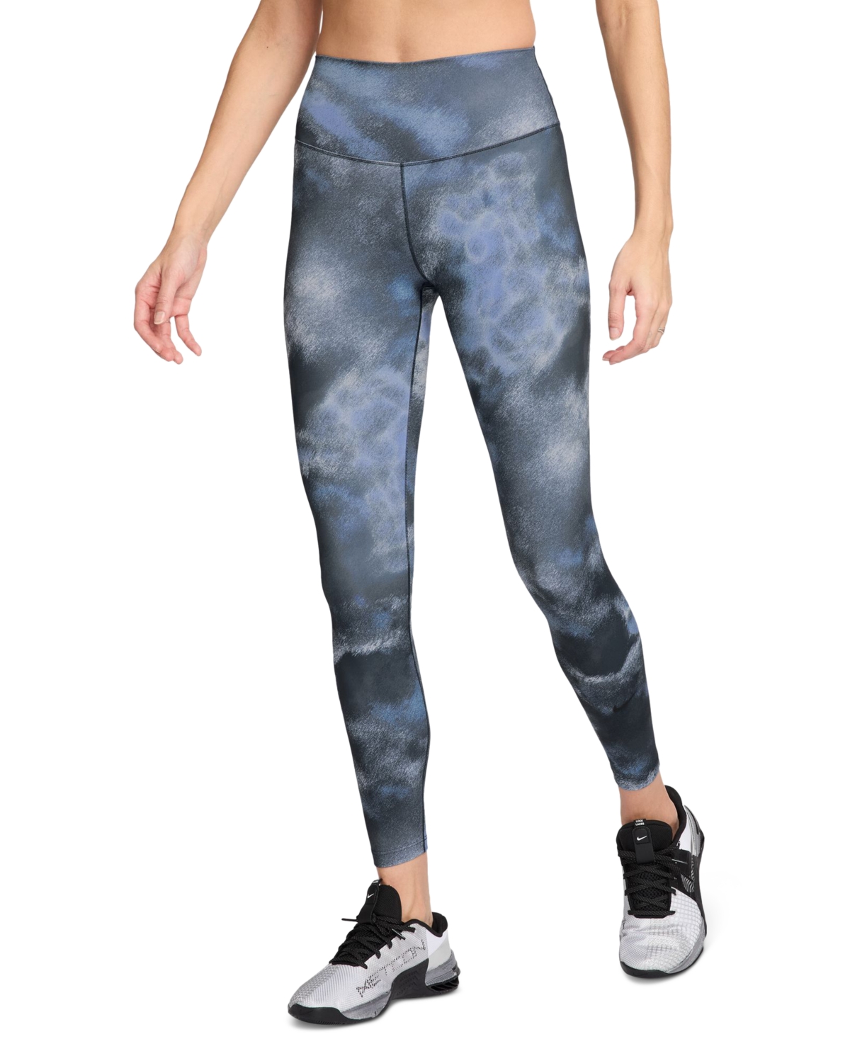 One Women's High-Waisted 7/8 Printed Leggings - Armrnv/bla
