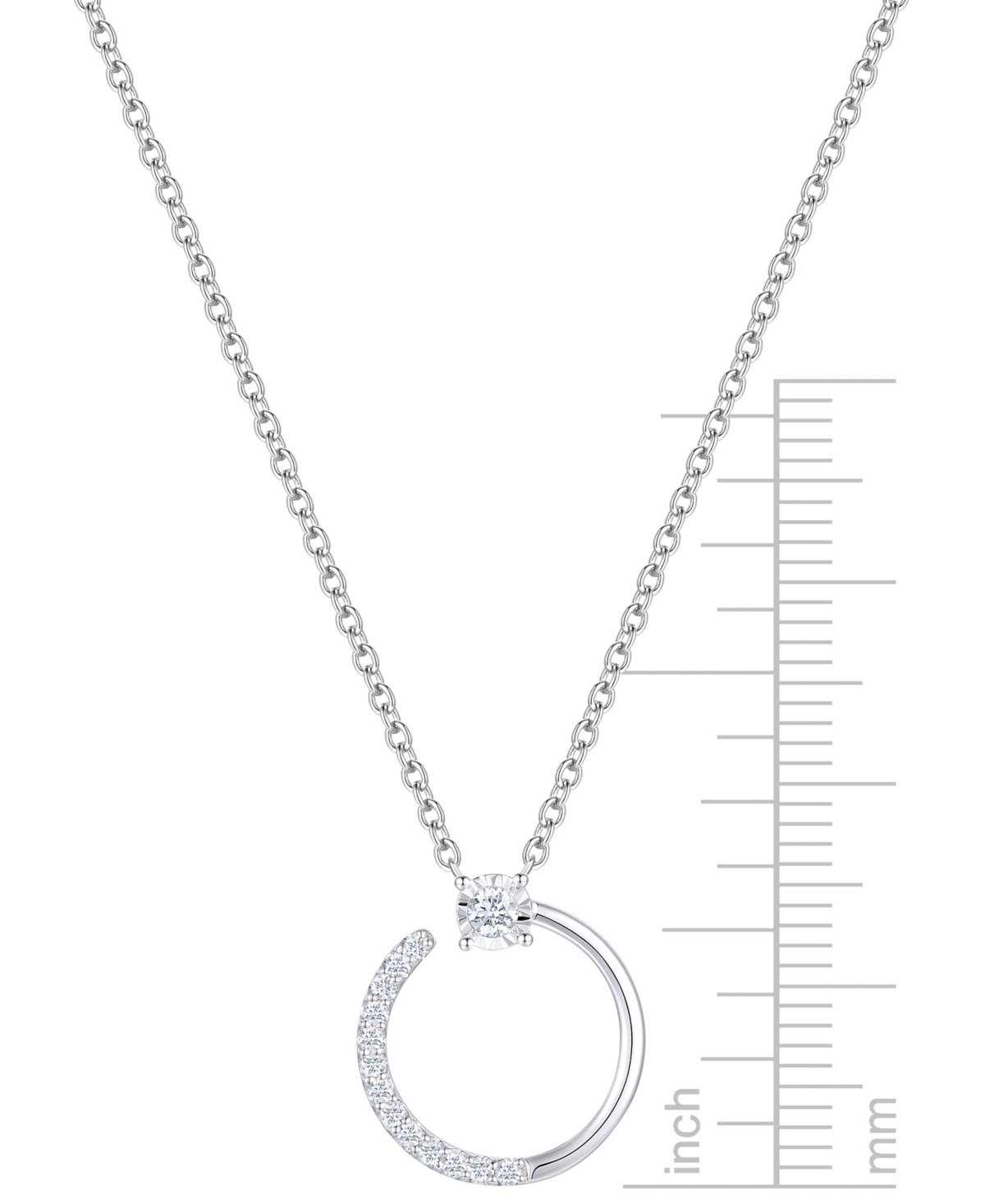 Macy's 2-pc. Set Diamond Circle Pendant Necklace & Matching Circle Stud Earrings (1/3 Ct. T.w.) In Sterling In Sterling Silver