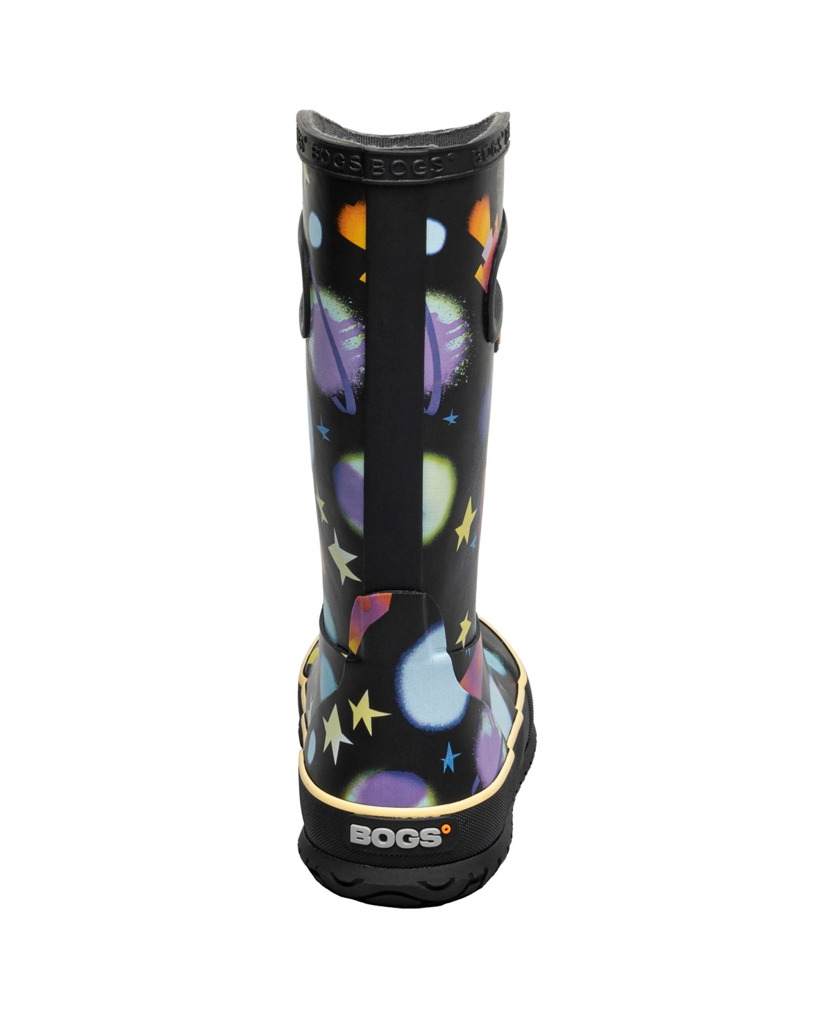 Bogs Little And Big Girls Rain Boot In Black Multi 1