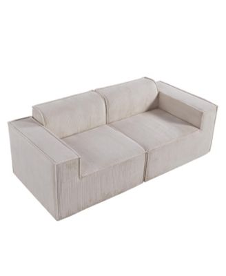 Streamdale 78" Corduroy Fabric Sectional Sofa