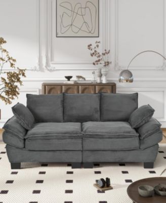 Curved Modern Sofa with Pillows, 85.4