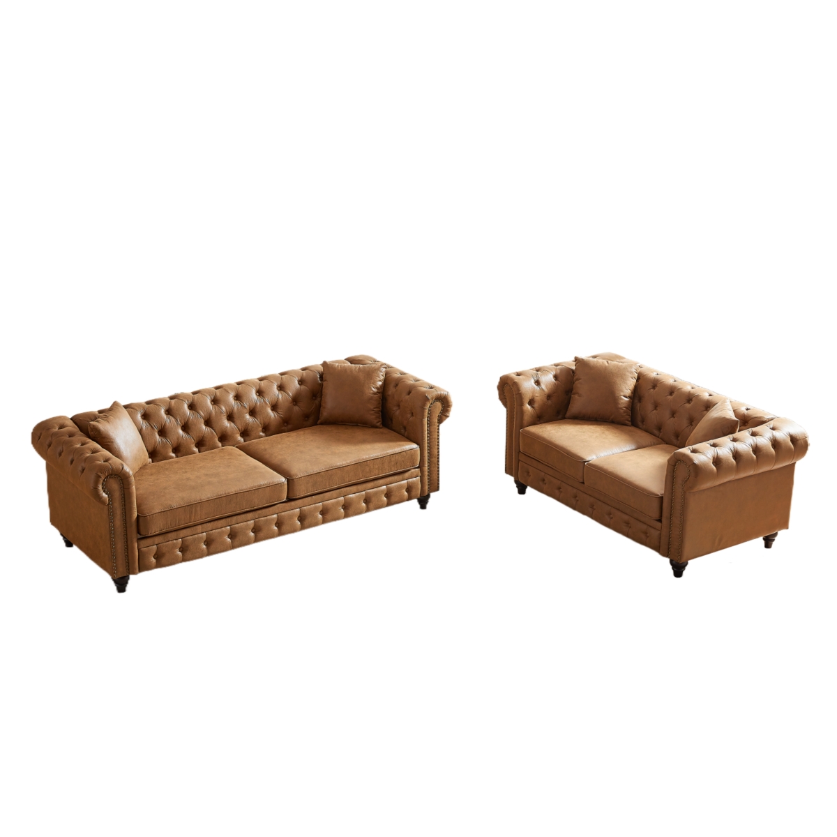 Streamdale Furniture 3 Seats + 2 Seats Combo Sofa Modern living room sofa with solid wood frame and wooden feet, 4 cushions, apartment sofa furniture