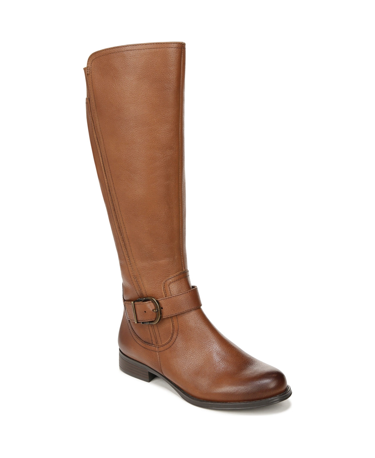 Naturalizer Jaya Womens Zipper Leather Knee-high Boots In Saddle Tan Leather