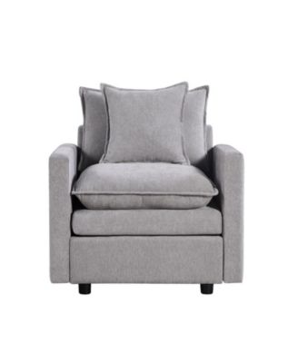 Chenille Fabric Comfy Deep Single Seat Sofa Upholstered Reading Armchair Living Room