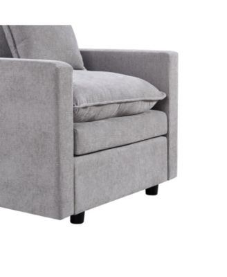 Chenille Fabric Comfy Deep Single Seat Sofa Upholstered Reading Armchair Living Room