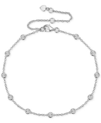 3-Pc. Set Diamond Station Collar Necklace, Bracelet & Linear Drop Earrings (1/5 ct. t.w.) in Sterling Silver