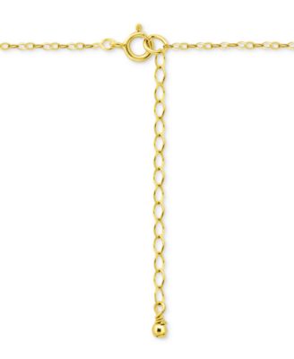 Cubic Zirconia Cross Pendant Necklace in 18k Gold-Plated Sterling Silver, 16" + 2" extender, Exclusively at Macy's 