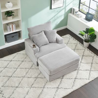 Streamdale Cozy 39" Spring Armchair & Ottoman Set