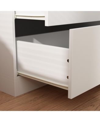 FAMAPY White 4-Door Big Wardrobe Armoires with Hanging Rods, 2-Drawer