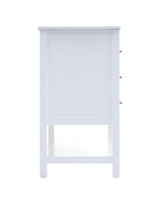 Modern 30inch Navy Blue/White Bathroom Vanity Cabinet Combo with OpenStorge, Two Drawers