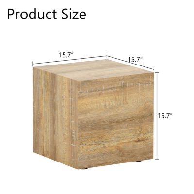 Modern Square MDF Coffee Table with Light Wood Texture