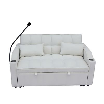 3-in-1 Velvet Loveseat Futon with Adjustable Backrest