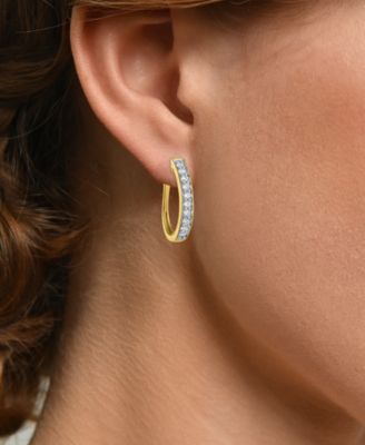 Lab-Grown Diamond Hoop Earrings (1/2 ct. t.w.) in Sterling Silver or 14k Gold-Plated Sterling Silver