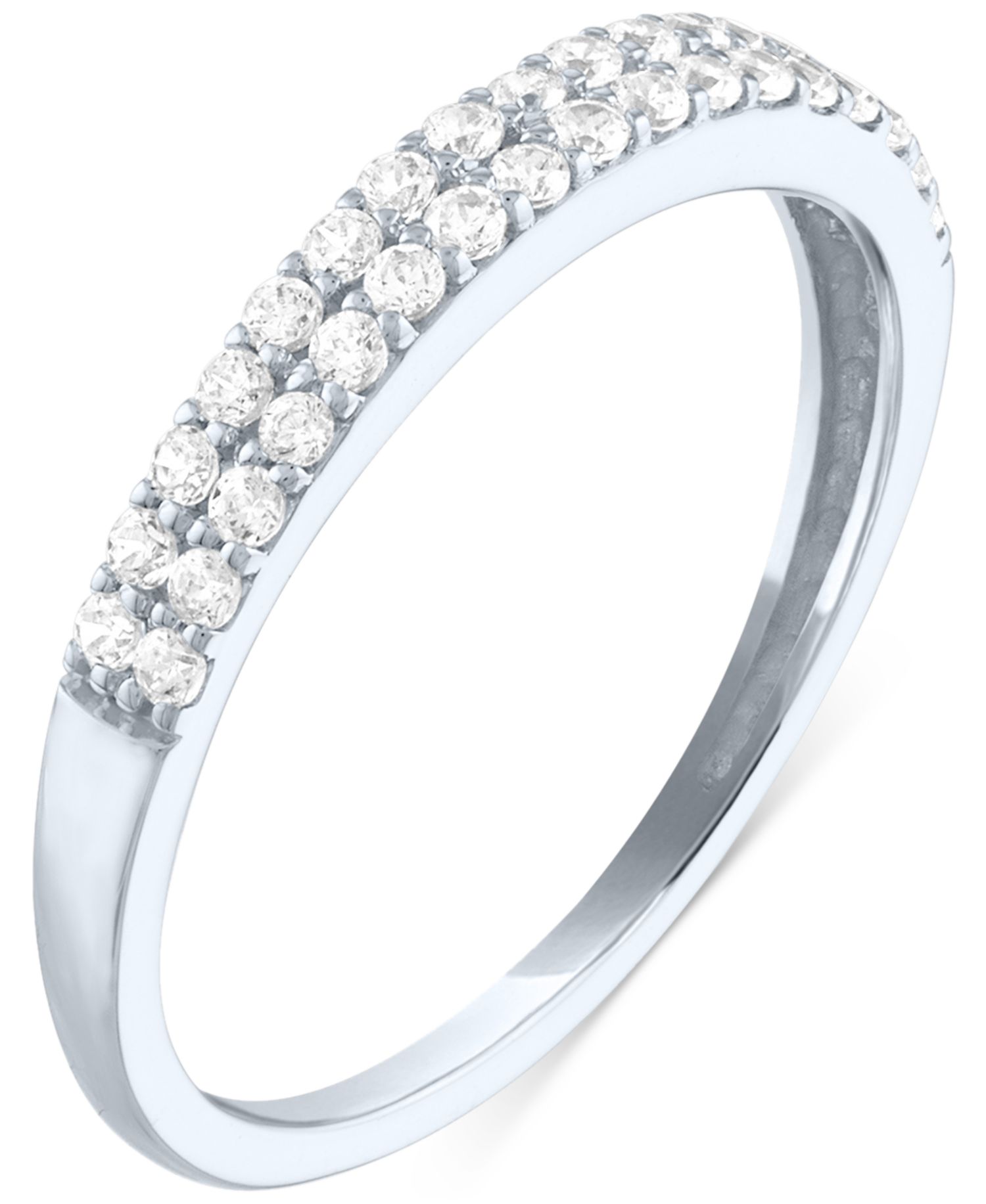 Lab-Grown Two-Row Diamond Ring (1/3 ct. t.w.) in 10k White Gold